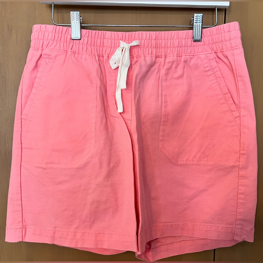 Talbots coral cotton & tencel elastic waist shorts, medium